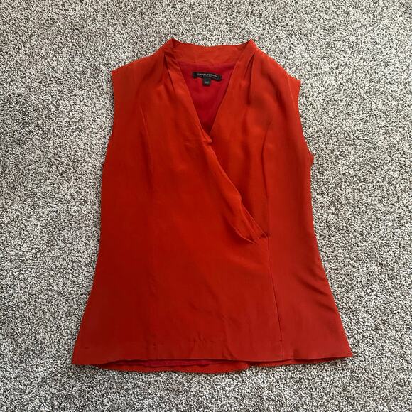 Classiques Entier dark orange sleeveless silk top size 4 - Picture 6 of 13